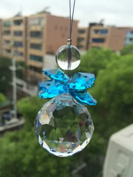 Frumoase Margele de Sticla Cu Cristale fatetate mingea Pandantiv Pentru Decorare Pom de Crăciun/ Suncatcher Agățat Decor Acasă
