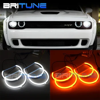 Britune Angel Eyes cu LED-uri Pentru Dodge Challenger cu Halogen Faruri de Tuning de Bumbac Lumina Lămpii de Semnalizare Lumini Auto Accesorii DIY