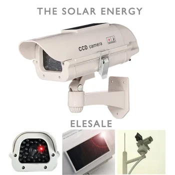 Energia solară rezistent la apa Camera Fake Două Baterii AA LED-Dummy Camera de Securitate de Led-uri Ir Dome Camera de Supraveghere