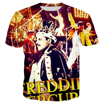 Imprimare 3D Regina Trupa Rock Freddie Mercury barbati tricou Cool T-shirt tricou Rece/Streetwear Haine Barbati 2019 Supradimensionate 5XL SUS