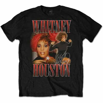 Negru Whitney Houston 90 Omagiu Oficial Tee T Shirt Mens