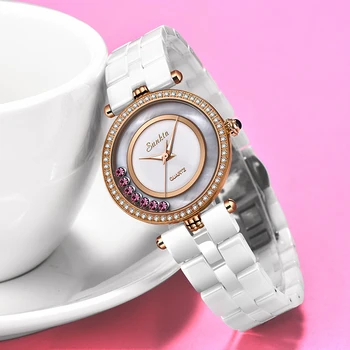 SUNKTA Ceramice Femei Uita-te la Top Brand de Lux Diamant, Cuarț Ceas Impermeabil Ceasuri pentru Femei Rochie Brățară ceas Relogio Feminino