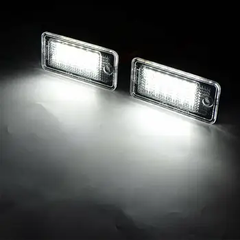 OLOMM 2 BUC LED-uri Auto Numărul de Înmatriculare Lămpile Cu 18 LED fara Eroare de Înmatriculare Lampă de Lumină Pentru Audi A3 A4 A5 A6 A8 B6 B7 Q7