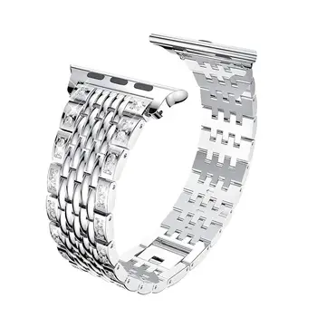 Diamant Curea Pentru Apple Watch Band 38mm 42mm banda pentru iwatch banda 40mm 44mm Metal Inoxidabil Bratara din Otel Accesorii Ceas