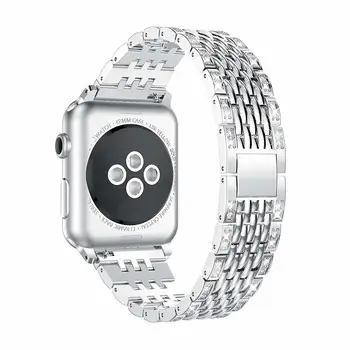 Diamant Curea Pentru Apple Watch Band 38mm 42mm banda pentru iwatch banda 40mm 44mm Metal Inoxidabil Bratara din Otel Accesorii Ceas
