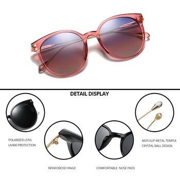 Pro Acme 2019 Brand Design Rotund ochelari de Soare Pentru Femei Retro Polarizat Ochelari de Soare de sex Feminin Nuante de Călătorie UV400 Ochelari de PC1234