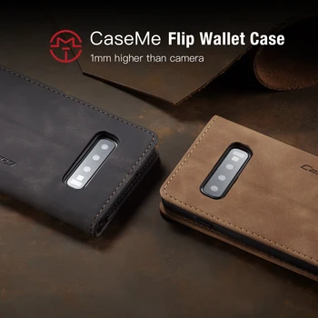 CaseMe Retro din Piele de Caz Pentru Samsung Galaxy S10 Lite S10 Plus S10 S10E 5G S9 Plus S8 Plus Magneti Carte de Titularul Portofel Acoperi