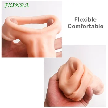 FXINBA 23cm Penis Extender Maneca Intarziere Ejaculare Reutilizabile Prezervative Marirea Penisului Inel Sex Produsele Pentru Bărbați Intim Bunuri