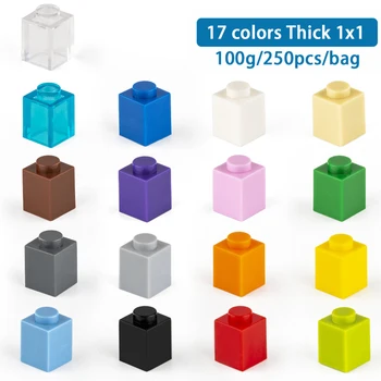DOLLRYGA Gros 1X1 Clădire Blokc 3005 Dimensiune Complate cu Logo-ul DIY Vrac Brics 250pcs/sac 17 culori de Iluminare Jucărie de Învățământ