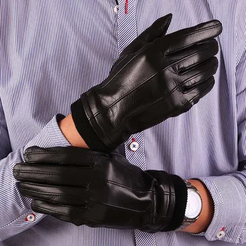 Moda Moale Om Plin Degetul Mănuși de Blană pentru Bărbați Mănuși din Piele din Piele Vânt de Primăvară de Toamnă Cald Mănuși pentru Bărbați AGD013