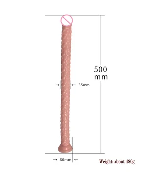 50cm Moale Lung Anal Plug Dilatator ButtPlug Anal Vibrator G-punctul Stimulator ventuza Scară de Pește Textura Anal Sextoy pentru Femei