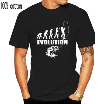 Fishinger Evoluția American Amuzant Fishinger T-Shirt Idee De Cadou De Vara Noi Barbati Din Bumbac Tricou Top Tricou Bumbac Geek Familie