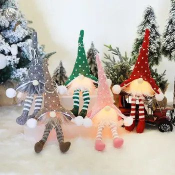Crăciun fără Chip Gnome LED Mos craciun, Rudolph Papusa Pandantive Ornamente de Crăciun Tricotat Meserii Copii Cadouri pentru Petrecere Acasă Decor