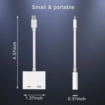 Adaptor HDMI pentru Lightning Digital AV Converter 4K USB Conector de Cablu de Până la 1080P HD pentru iPhone X/11/8P/6S/7P/iPad Air/iPod