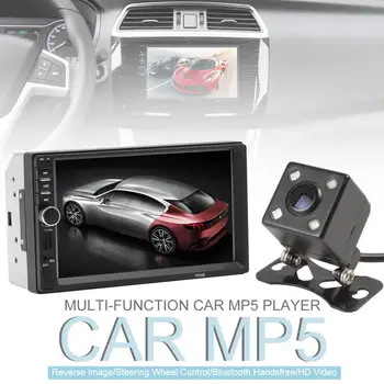 7 Inch 2 DIN In Bord Bluetooth Touch Screen Video Auto Radio Stereo Player cu Viziune de Noapte Camera cu Vedere în Spate Suport Mirror Link
