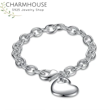 Charmhouse 925 Bratari De Argint Pentru Femei De Inimă Farmec Brățară & Bratari Bratara Pulseira Moda Bijuterii Cadouri De Craciun
