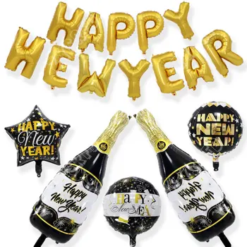 2021 An Nou Fericit Balon Partidul Decor Sampanie Sticla De Vin Baloane De An Nou Baloane, Decor De Crăciun Consumabile