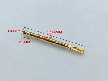 200Pcs R75-1 Tub de Alamă Placat cu Aur de Testare a arcurilor de Sondă cu Diametrul de 1.32 mm cu Cap Plat cu AWG28 OK Sârmă Lungime 300mm