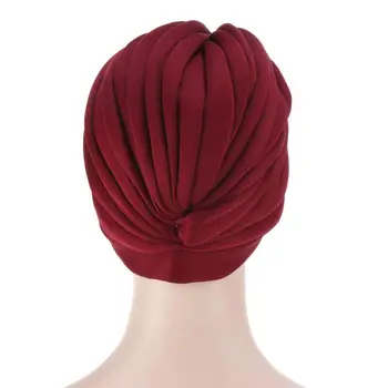 Musulman Elastic Zburli Bumbac Turban Pălărie Cancer Chimioterapie Căciuli Capac Headwrap Placat pentru femei, Pierderea Parului Accesorii