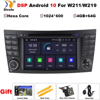 PX6 DSP 4+64G Hexa Core Android 10 IPS Ecran Tactil Car DVD Player Pentru Mercedes-Benz E-Class W211 E200 E220 E300 E350 Radio Wifi