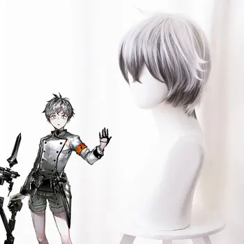 Mâine e Arca Negativ Șeful Mefisto Silver Gray Gradient Amestecat Negru Gri Pentru Peruca Anime Pufos Joc Scurt Peruca de Păr 35CM