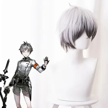 Mâine e Arca Negativ Șeful Mefisto Silver Gray Gradient Amestecat Negru Gri Pentru Peruca Anime Pufos Joc Scurt Peruca de Păr 35CM