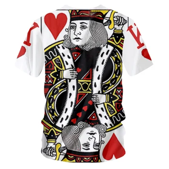CJLM Poker Tricou de Imprimare 3d Regele Regina tricouri Barbati Hip Hop Streetwear Culturism Fitness Tricouri cu Maneci Scurte Tee Shirt Homme