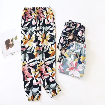 Stil japonez pantaloni de bumbac doamnelor primăvara și vara sectiune subtire bumbac multicolor pijama pantaloni anti-tantari pantaloni