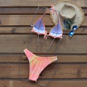 Riseado Gradient Set de Bikini de costume de Baie Căpăstru Femei Push Up Costume de baie 2021 Sexy biquini Șir Curea Plaja Vara Purta Costum de Baie