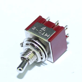 100BUC MTS-202-C1 6A Comutator 6MM 3A 250VAC 6A 125VAC 6P DPDT PE de Blocare în Miniatură Comutator Cu Pin de Lipire