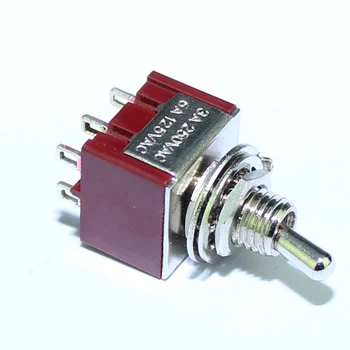 100BUC MTS-202-C1 6A Comutator 6MM 3A 250VAC 6A 125VAC 6P DPDT PE de Blocare în Miniatură Comutator Cu Pin de Lipire