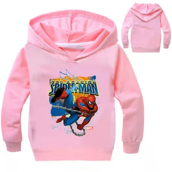 Spiderman Sacou Din Bumbac Pentru Copii Desene Animate Haine Cu Glugă Casual De Primavara Toamna Topuri Baieti Tricou Fata De Copii Maneca Lunga Tricou