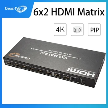 HDMI Matrix 6x2 Comutatorul Divizor de 6 la 2 Optic SPDIF + 3.5 mm jack Audio Extractor HDMI Switcher