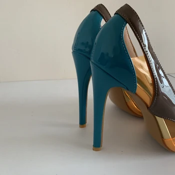 ORCHA LISA Nou toc stiletto Pantofi de femeie Pompe Doamnelor ultra tocuri inalte pantofi de piele de Brevet a Subliniat toe birou de mari dimensiuni 46