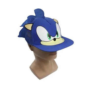 2 buc Băiat Drăguț Sonic Ariciul Desene animate Tineret Reglabil Șapcă de Baseball Capac Albastru Pentru Baieti Sonic jucărie de pluș de Vânzare Fierbinte
