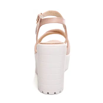 Fanyuan italiană 2019 Vara Sandale cu Platforma pentru Femei 34-46 Plus Dimensiune Pantofi cu Tocuri Înalte, Sandale Casual Solid sandalia feminina