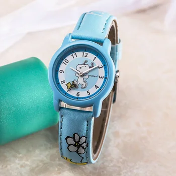 Snoopy copii ceas femei ceasuri casual Cuarț Ceasuri de mana ceasuri drăguț snoopy piele copii ceas cadou