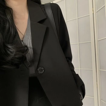 De Înaltă Calitate Moda Toamna Negru Formale Blazer Sacou Slim Birou De Cauzalitate Straturi De Uzura De Muncă Lady Haina Jacheta Femei Plus Dimensiune