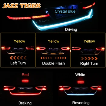 JAZZ TIGER 4-in-1 LED-uri Auto Portbagaj Lumina Benzi Curge din Spate Lampă de Frână Rândul său, Semnal Reverse Lumina Pentru Hyundai Tucson, Santa Fe, IX35
