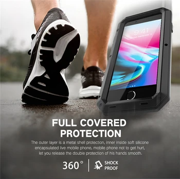 Grele de Protecție Armura de Metal de Aluminiu de Caz pentru iPhone 7 8 6 Plus 6S X Xs 11 12 mini Pro Max XR SE 5 5s rezistenta la Socuri Acoperirea