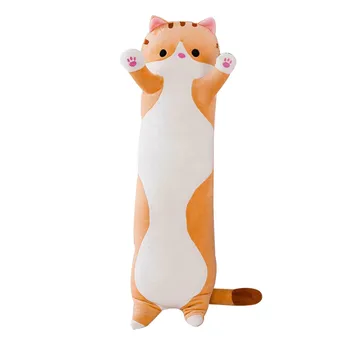 50cm Kawaii Drăguț Pisica Cu Arcul Păpuși de Pluș Lung Bumbac Pisica Drăguț Păpușă Jucărie de Pluș Moale Umplute de Dormit Perna Confort Jucarii