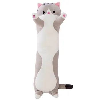 50cm Kawaii Drăguț Pisica Cu Arcul Păpuși de Pluș Lung Bumbac Pisica Drăguț Păpușă Jucărie de Pluș Moale Umplute de Dormit Perna Confort Jucarii