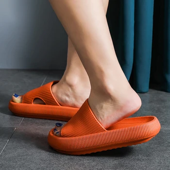 2020 Talpă Groasă Acasa Femei Papuci de 4 cm Toc Doamnelor Platforma Pantofi Plat Non-alunecare EVA Camera de zi Interior Slide-uri de Femei Papuci de casă