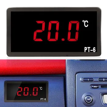 Vehicul Termometru Digital cu LED-uri Auto Contor de Temperatura Sonda -40~110 grade Celsius 12V/24V/110V