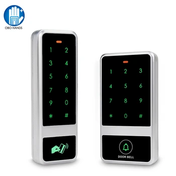 RFID Control Acces Tastatura Touch Placa de Metal Independent 125KHz Controler de Acces rezistent la apa Cititor de Carduri cu 10buc Keyfbos Card