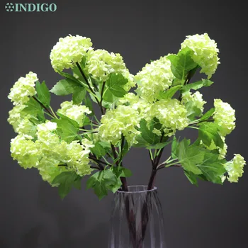 INDIGO- (6 flori minge/stem) Minge de Zăpadă Hortensie Spray de Flori Frumoase, Flori de Nunta Florale de Partid Eveniment de Masă Verde de Flori