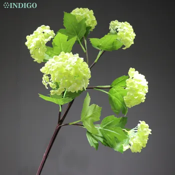 INDIGO- (6 flori minge/stem) Minge de Zăpadă Hortensie Spray de Flori Frumoase, Flori de Nunta Florale de Partid Eveniment de Masă Verde de Flori