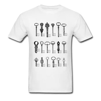 Barbati tricouri Chei Usb Tricou Noutate Alb Tricou Vechi de Școală Topuri de Epocă, Retro, Desene animate Teuri de Imprimare Haine Personalizate Slim Fit