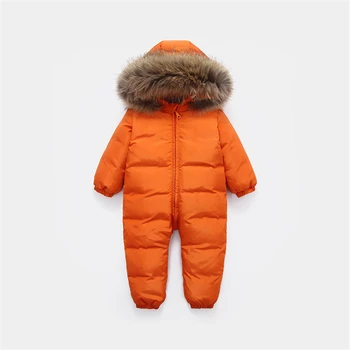 -30 rusă noua salopeta copii de iarnă băiat copil snowsuit Hanorac natura blana 90% rață jos jacheta pentru fete haine haina de salopeta