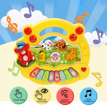 Copilul Ferma Animalelor, Muzical de Jucarie Copii Electrice Tastatura Jucărie Intermitente de Sunet Instrument Jucării Educative pentru Copii de Cadou